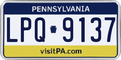 PA license plate LPQ9137