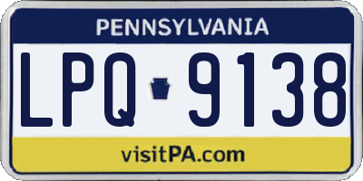 PA license plate LPQ9138