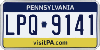 PA license plate LPQ9141