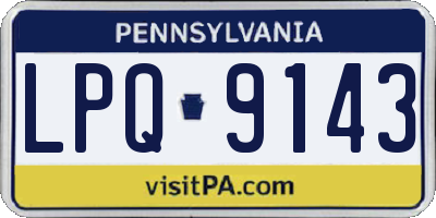 PA license plate LPQ9143