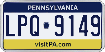 PA license plate LPQ9149