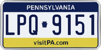 PA license plate LPQ9151