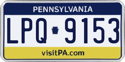 PA license plate LPQ9153