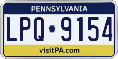 PA license plate LPQ9154