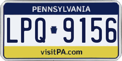 PA license plate LPQ9156