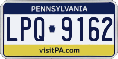 PA license plate LPQ9162