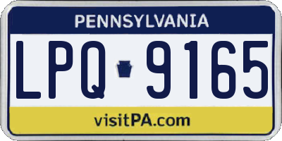 PA license plate LPQ9165