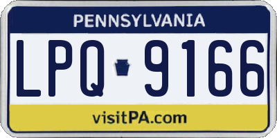 PA license plate LPQ9166