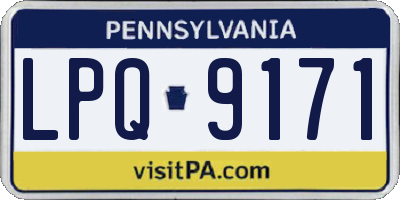 PA license plate LPQ9171