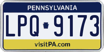 PA license plate LPQ9173