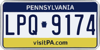 PA license plate LPQ9174