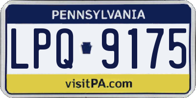 PA license plate LPQ9175