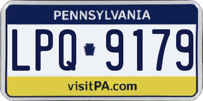 PA license plate LPQ9179