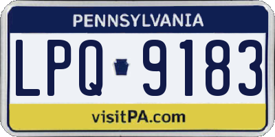PA license plate LPQ9183