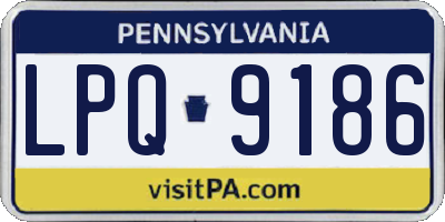 PA license plate LPQ9186