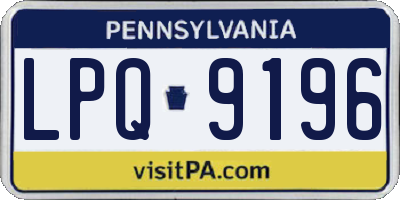 PA license plate LPQ9196