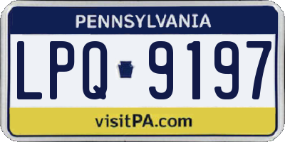 PA license plate LPQ9197