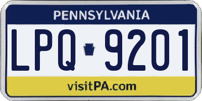 PA license plate LPQ9201