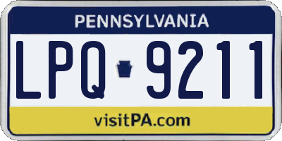 PA license plate LPQ9211