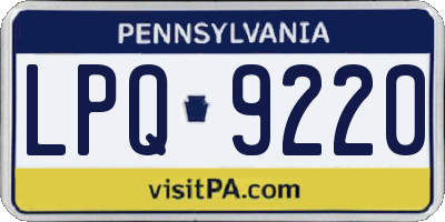 PA license plate LPQ9220