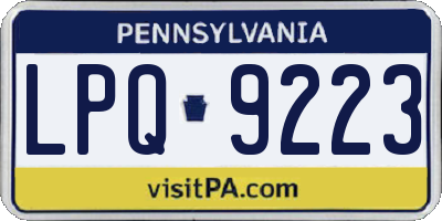 PA license plate LPQ9223