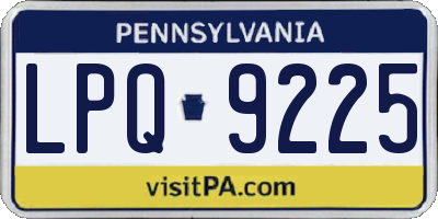 PA license plate LPQ9225