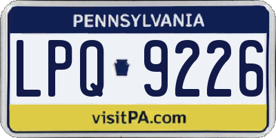 PA license plate LPQ9226
