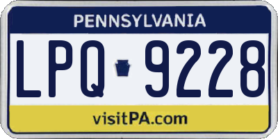 PA license plate LPQ9228