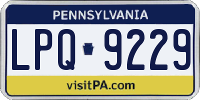 PA license plate LPQ9229