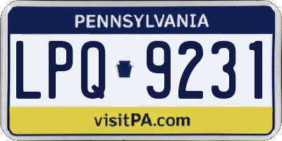 PA license plate LPQ9231