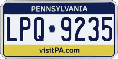 PA license plate LPQ9235