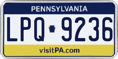 PA license plate LPQ9236