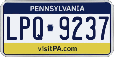 PA license plate LPQ9237