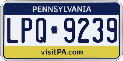 PA license plate LPQ9239