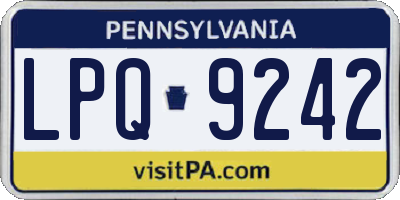 PA license plate LPQ9242