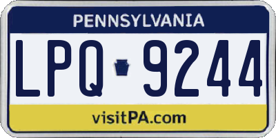 PA license plate LPQ9244