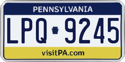 PA license plate LPQ9245