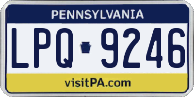 PA license plate LPQ9246