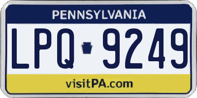 PA license plate LPQ9249
