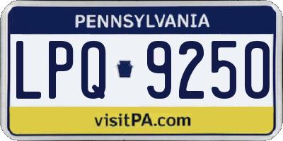 PA license plate LPQ9250
