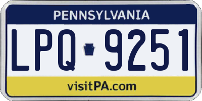 PA license plate LPQ9251