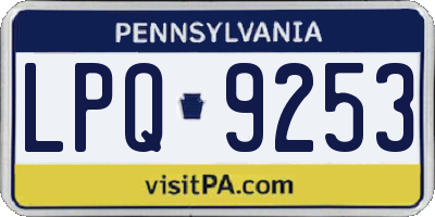 PA license plate LPQ9253