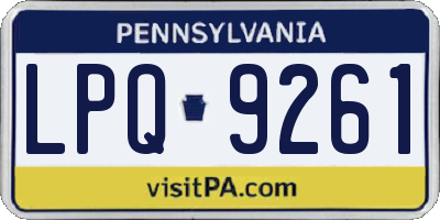 PA license plate LPQ9261
