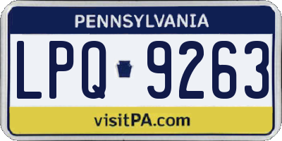 PA license plate LPQ9263