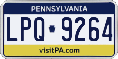 PA license plate LPQ9264