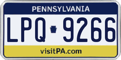 PA license plate LPQ9266