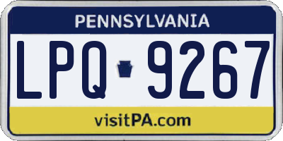 PA license plate LPQ9267