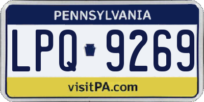 PA license plate LPQ9269