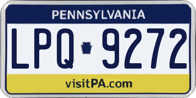 PA license plate LPQ9272