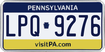 PA license plate LPQ9276